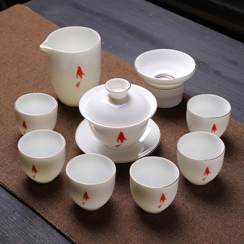 Naijiang Light Luxury White Porcelain Kung Fu Tea Set