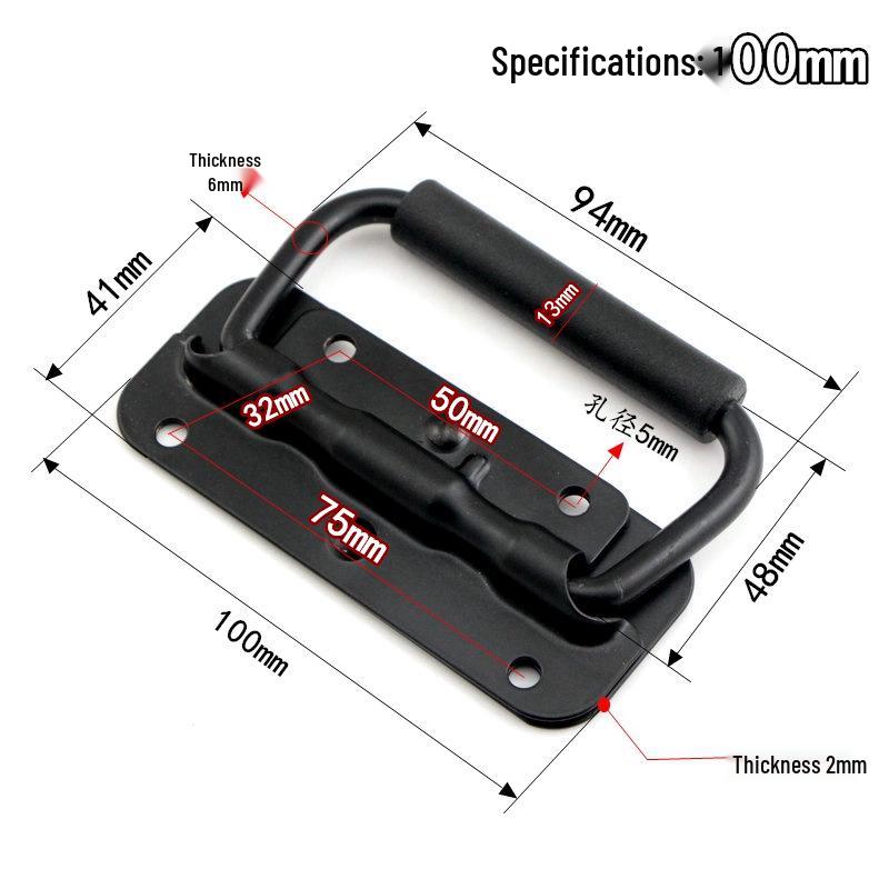304 Stainless Steel Spring Loaded Folding Handle for Wooden Toolbox