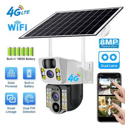 New Solar 4G Camera Outdoor Low Powered Wifi Camara PIR Humanoid Detection CCTV Security Protection Built In Rechargeable Battery