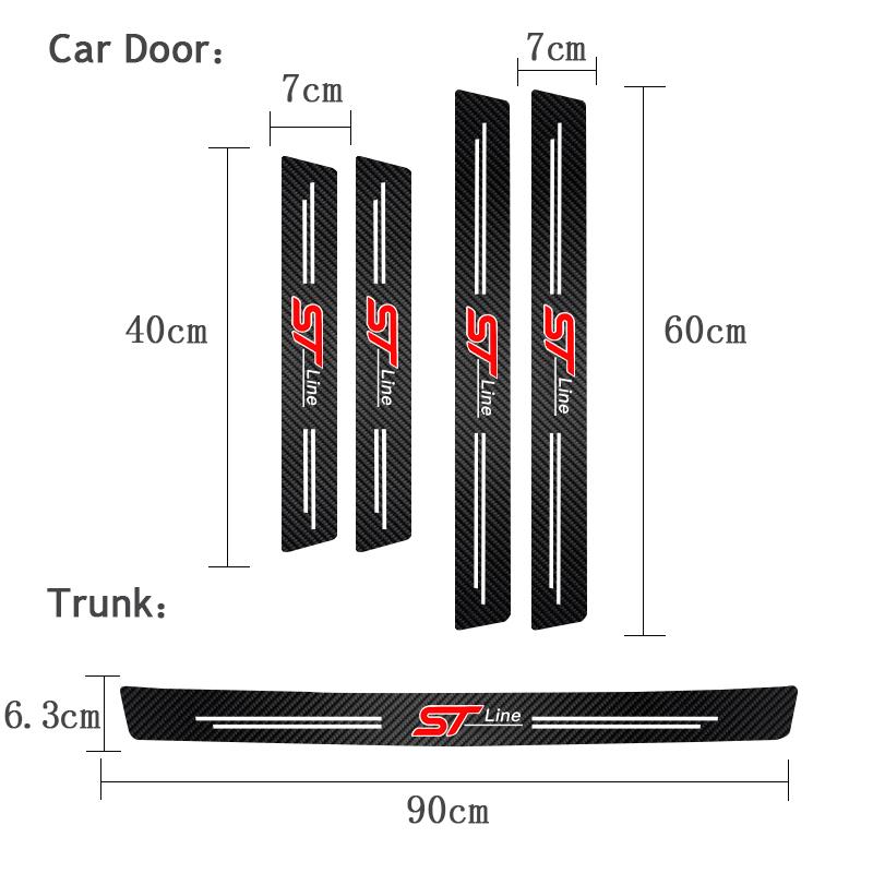 Carbon Fiber Car Door Threshold Protector Stickers Waterproof For Ford Focus Fiesta Mondeo Explorer Transit Escape n2 Puma Kuga MK2