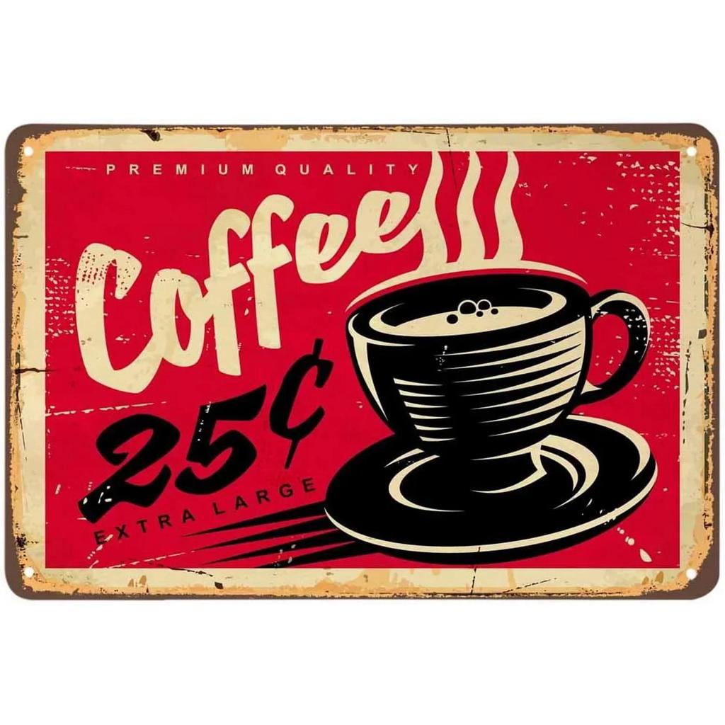 Vintage Coffee Metal Tin Sign Plaque Metal Plate Retro Wall Art Posters For Cafe Bar Pub Kitchen Club Iron Painting Decoratio
