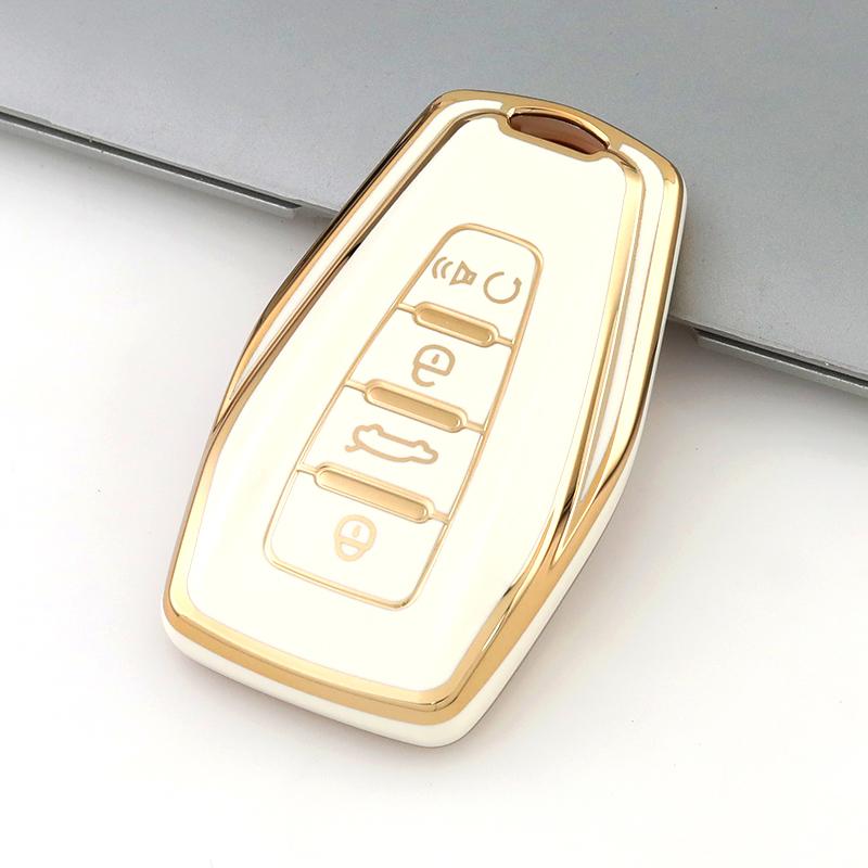 Gold Edge Fashion TPU Auto Shell Holder Bag For Geely Coolray Atlas Boyue NL3 Emgrand X7 EX7 SUV GT GC9 Borui Car Key Cover Case
