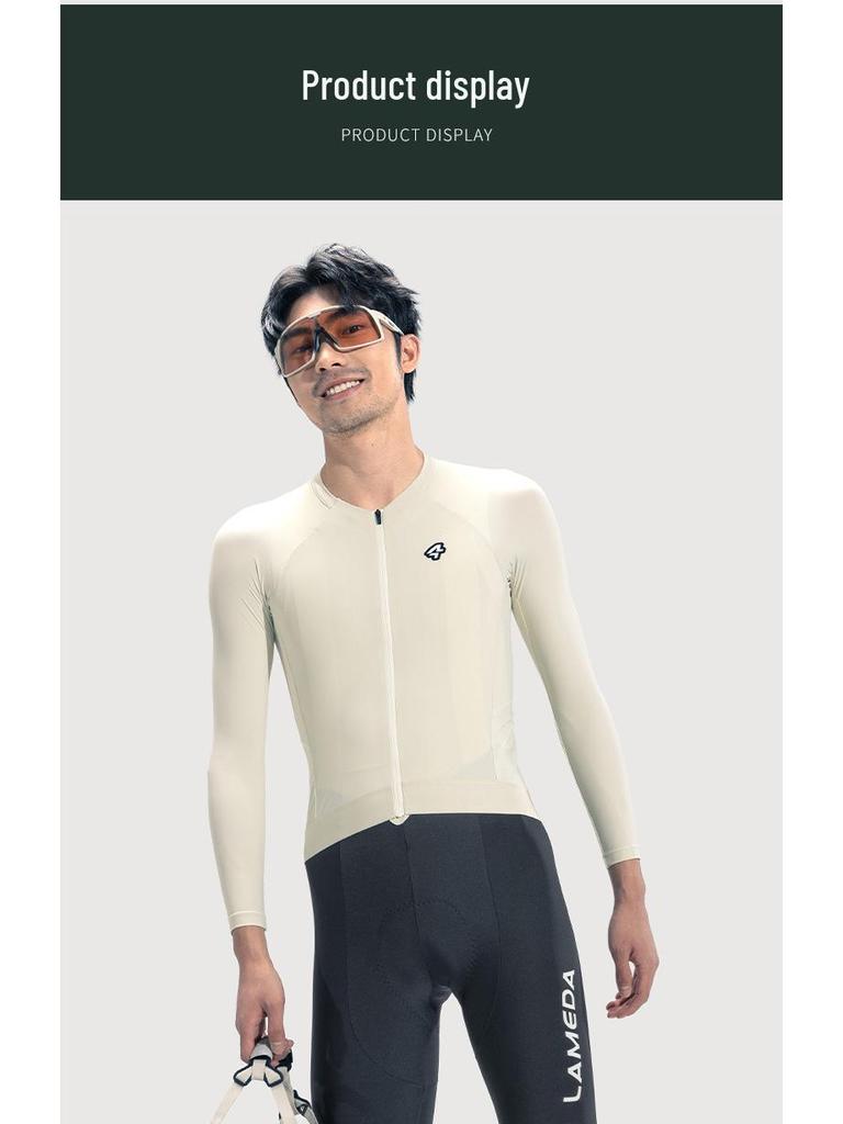 Lampara 2024 Eco-Friendly Men's Cool Cycling Jersey – Sweat-Wicking, Long Sleeve & Road Bike Ready