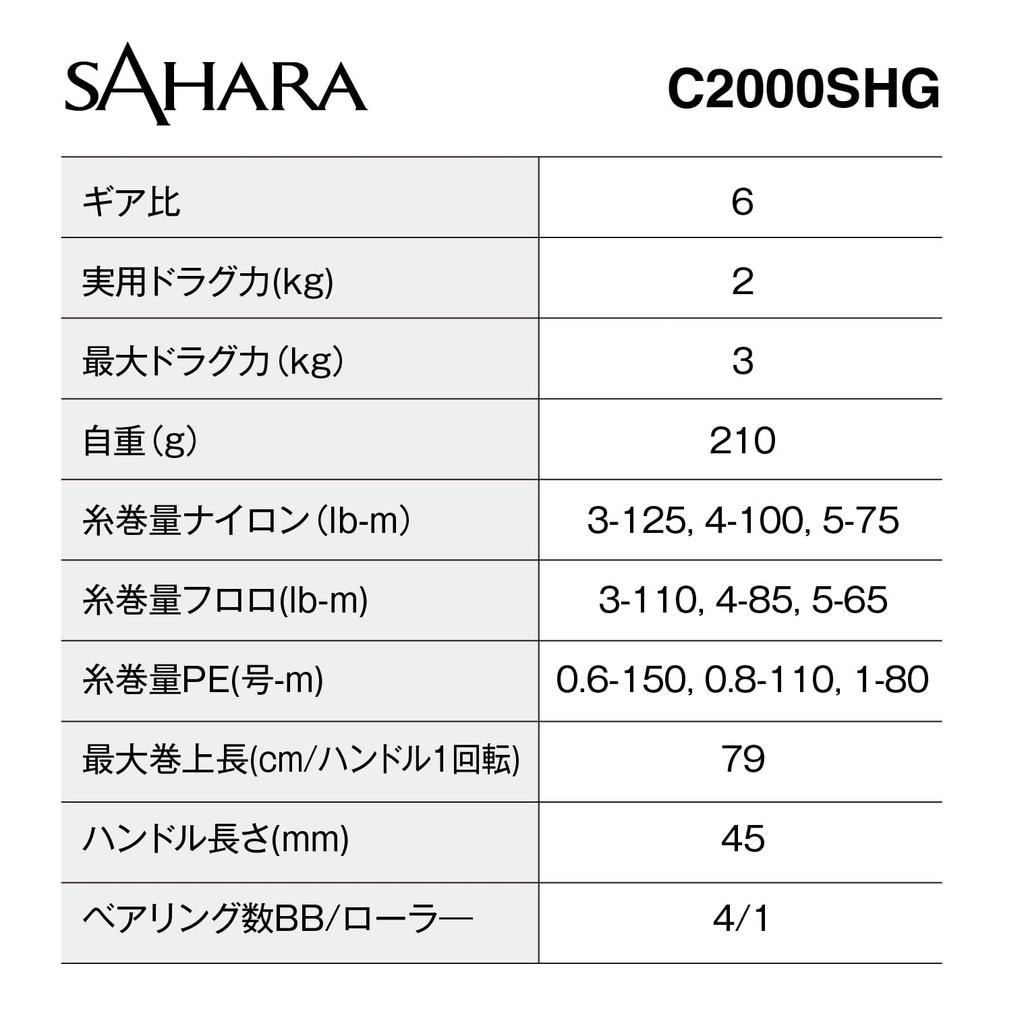 Shimano Spinning Reel 22 Sahara C2000SHG