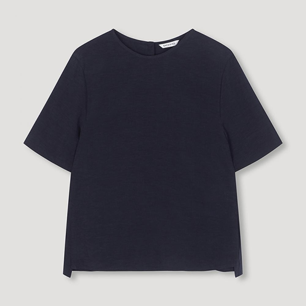 

She S miSS Linen Half Sleeve blouSe Swwbln21010 Dn DARK NAVY/55