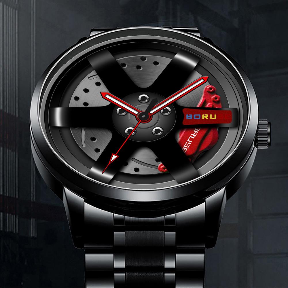 Casual Men's Watch Stainless Steel Watch Fashion Business Men's Watch Sports Watch Personality Watch Quartz Watch Car Hub Watch