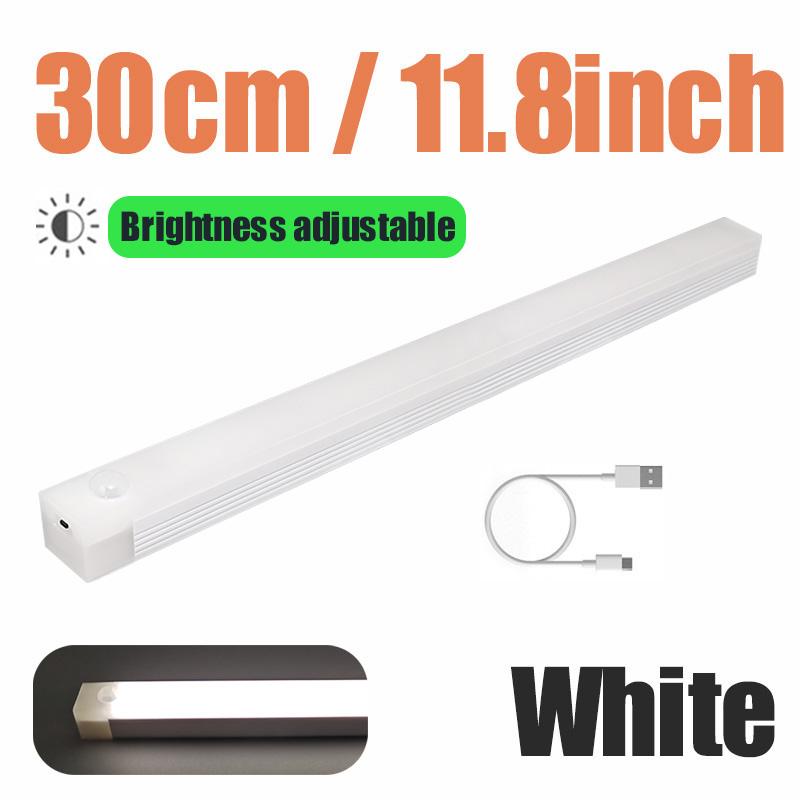 Motion Sensor Light 50/30/20cm USB Rechargeable LED Lamp Magnetic Night Light Bar Induction Cabinet Light For Closet Wardrobe