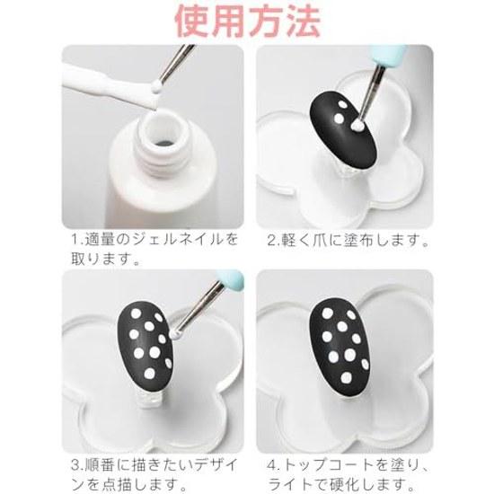Set da 5 pezzi pennello silicone unghie penna puntinatura testa a doppia estremità unghie in gel strumento per puntinismo bastoncino per arte facile durevole punta da intaglio trapano pittura manicure