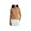 Polo Solid Logo Long Sleeve Knit Sweater Women Tops Beige 211891672-008