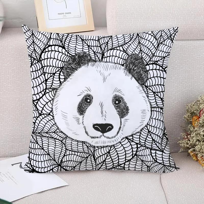 Panda Pattern Decorative Pillowcase Living Room Office Home Pillowcase Car Ornaments
