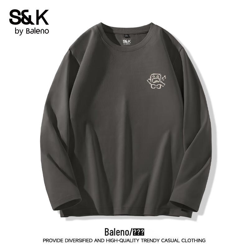 Baleno S&K Men s Loose Fit Printed Long-Sleeve T-Shirt M