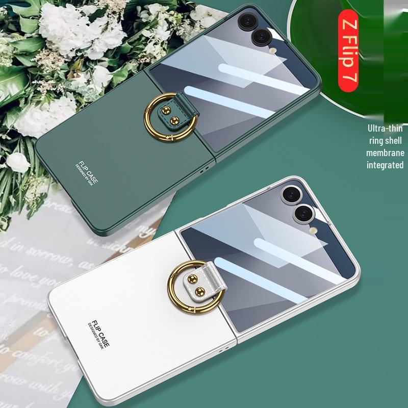 Samsung Z Flip7 Frosted Ring Hard Shell Case: High-End, Integrated Screen Protection