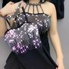 Ladies Elastic Camisole Padded New Push Up Top Shiny Rhinestone Sexy Strappy Tanks Vest Crop Top Beach Women Diamond Tank