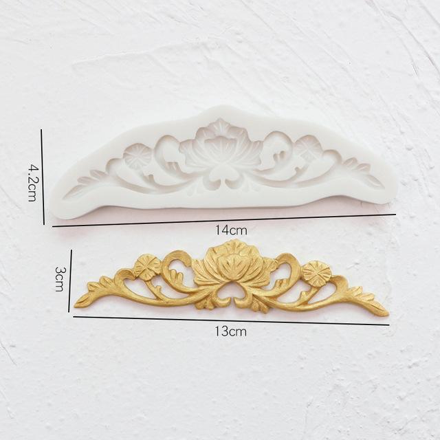 Blomsterranke Relief Silikonformer DIY Kakekant Fondant Kakedekoreringsverktøy Sugarcraft Sjokolade Leire Godteriformer