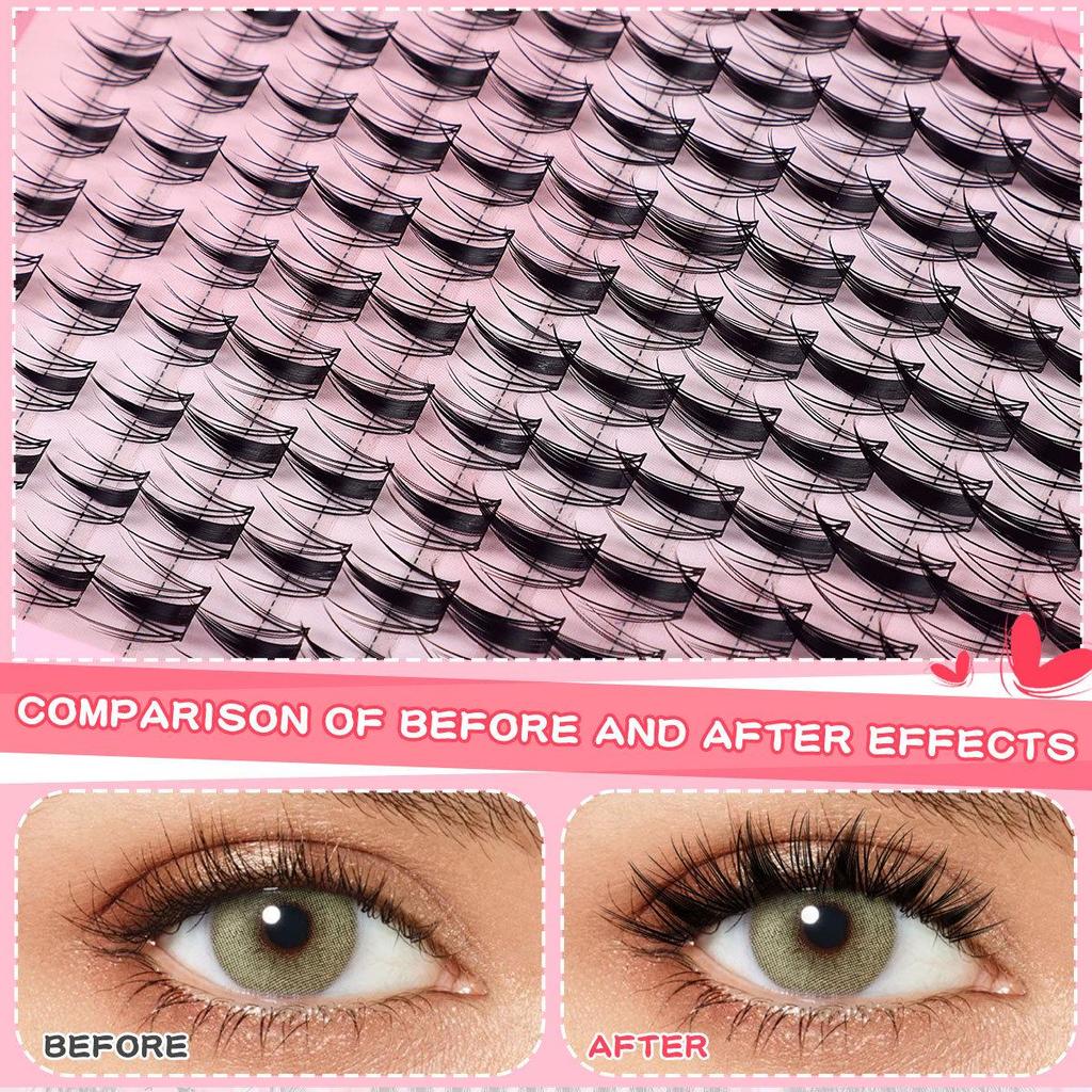 Europäischer & Amerikanischer Stil DIY 120 Wimpernbüschel C-Schwung Kunstwimpernverlängerungen - Japanische & Koreanische Natürliche Dichte Einzelwimpern