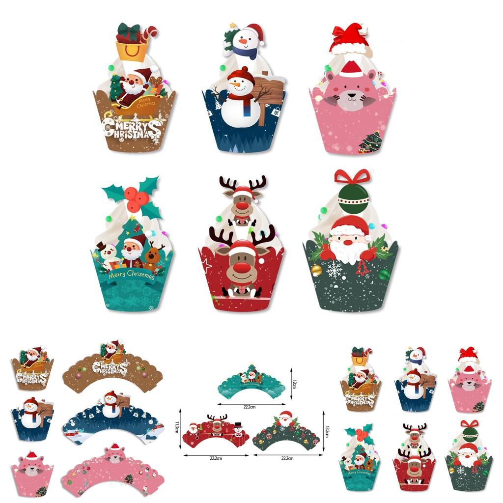 Christmas Celebration Cake Decor Paper Flags And Cards For Holiday Parties
