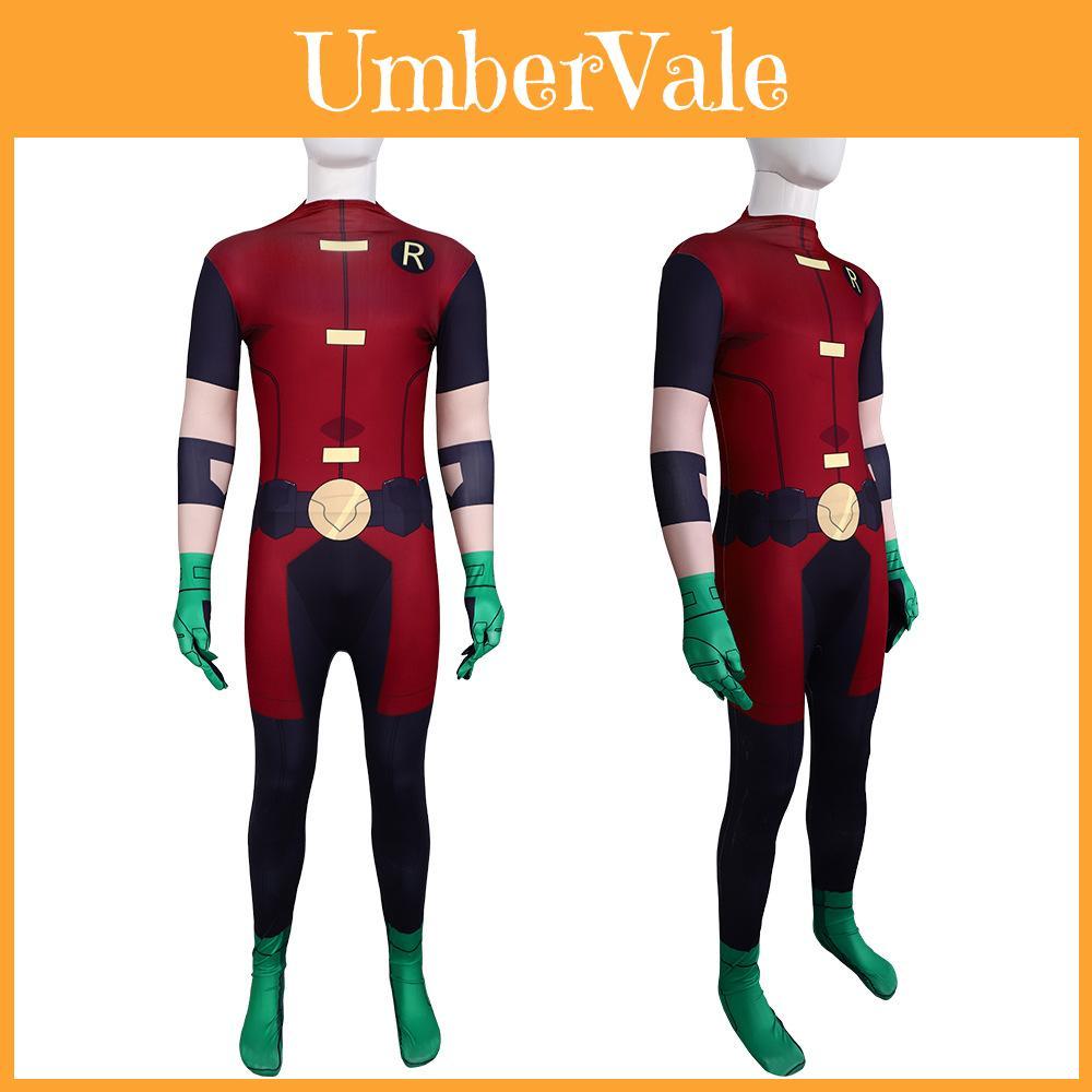 Çocuklar İçin Robin Kostüm Cosplay Kostümü Polyester Kumaştan Cadılar Bayramı ve Parti Etkinlikleri İçin