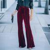 2025 Autumn/Winter Women's Gold Velvet Patchwork High-Waisted Flare Pants