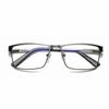 Men Square Metal Large Frame Reading Presbyopia Glasses Business Eyewear Diopters +1.25  To +6.0