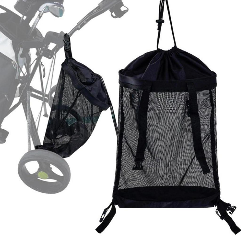Golf Cart Organizer Push Pull Golf Cart Bag Black Garage Net Bag Portable Golf Cross-border For Golf Cart Cart Storage Bag Parts