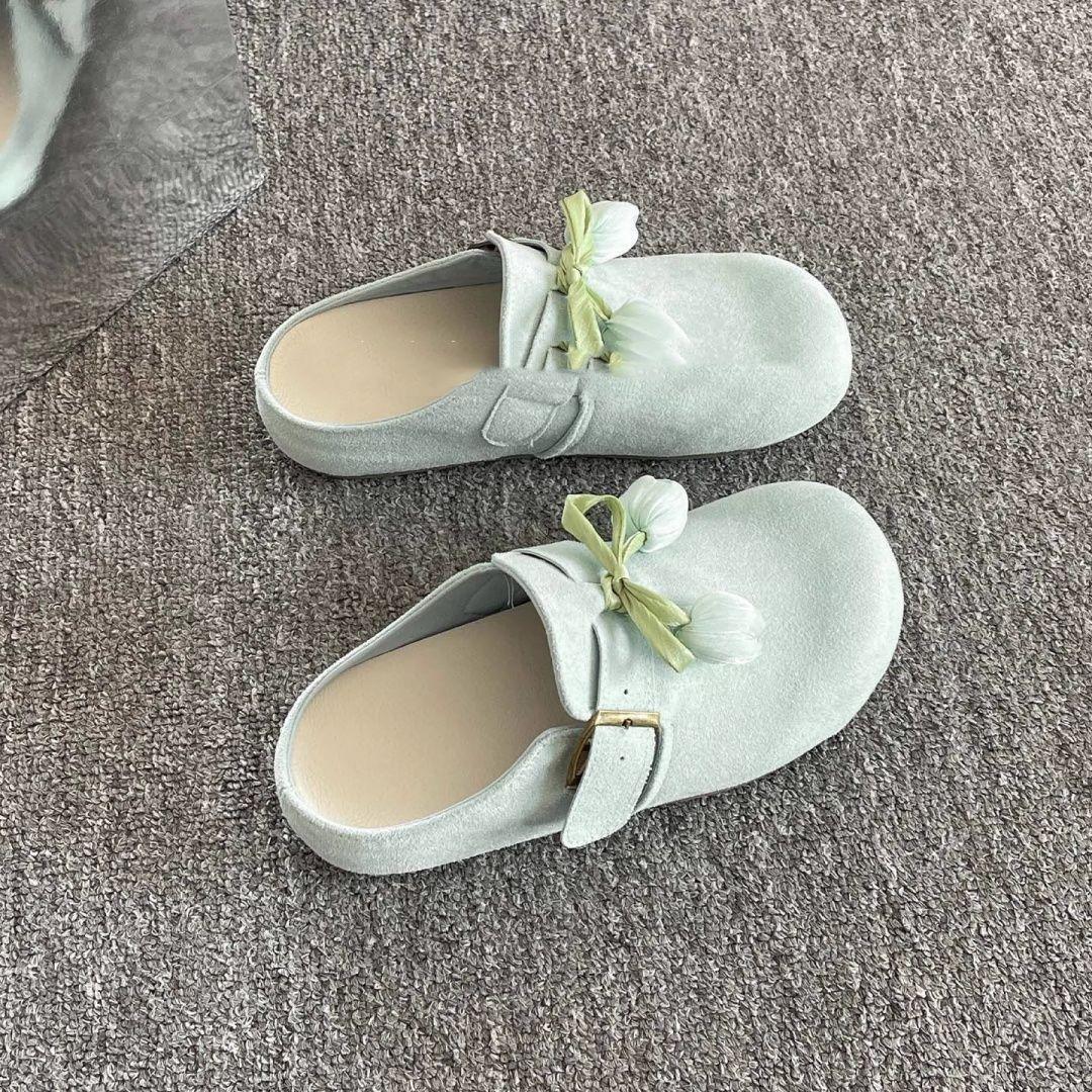 

2025 with skirt super hot versatile bag head half drag women s shoes wear 2025 new summer one-pedal Birkenstocks 35