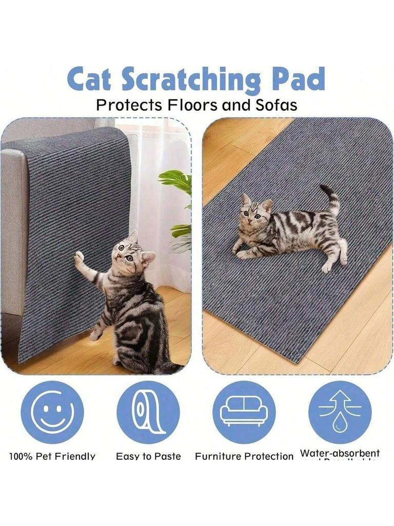 4Pcs Set 300mm*300mm Self Adhesive And Cuttable Cat Climbing Mat Scratchers Wear Resistant And Durab