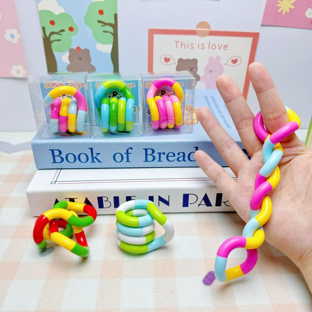 18 Section Tangle Twisty Fidget Toy, Colorful Sensory Anxiety Relief Finger Toy, Stress Relief Brain Teaser for Kids & Adults