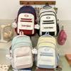 Schoolbagins cute schoolbag women's new lightweight Mori versatile contrasting color middle and high school students backpack large capacity backpack