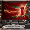 Wandbehang Wandteppich Benutzerdefinierter Name Cristiano Ronaldo Muster Personalisiert Bedruckter Stoff Wanddekoration