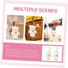 EXCEART Set of 2 Fluffy Bear Plush Hanging Ornaments for Bags Cute Animal Lightweight Soft Cute Keychains Keychains, & Backpacks, Pendants, Material,
