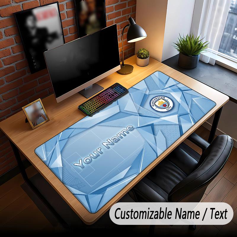 Large Mouse Pad Manchester City Print Custom Name Text Desk Mat for Office Gaming