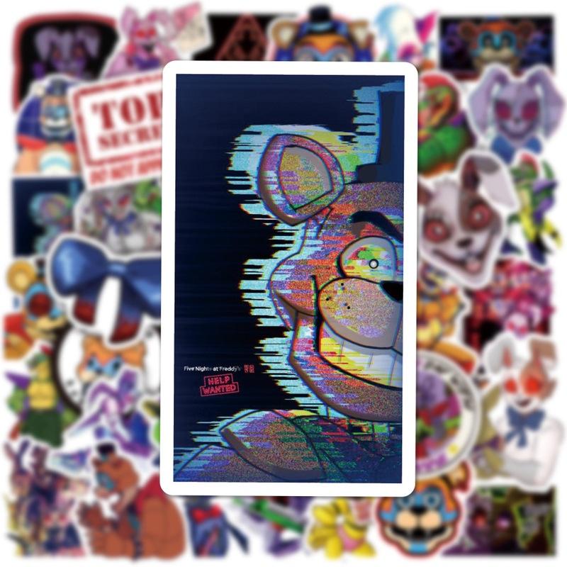 50pcs Fnaf Stickers Waterproof Adhesive Reusable Decor