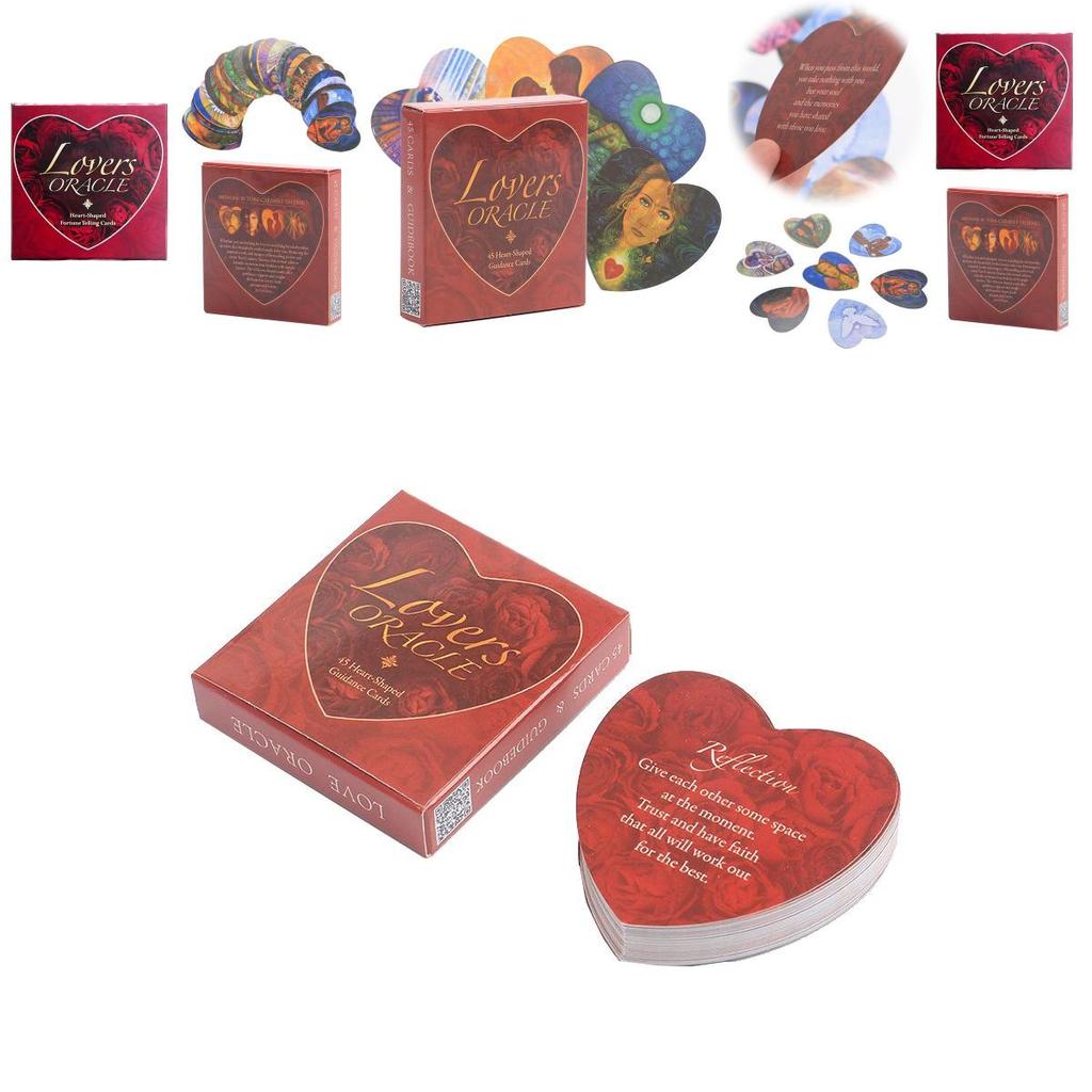Lovers Oracle Cards Exquisite Heart-shaped Fortune Telling Tarot Deck For Couples