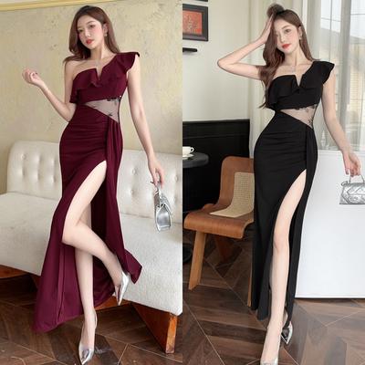 Abendkleid Damen sexy Kleid schlank und dünn weich Mu Overalls