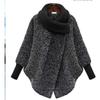 Nuovo Cappotto Autunnale e Invernale a Collo Alto in Lana Shaggy per Donna, Cappotto di Lana Ampio