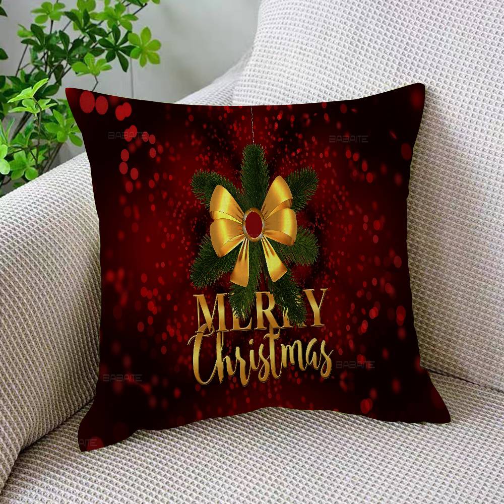 Poszewka na poduszkę Wesołych Świąt Poliester Poduszki na sofę Dekoracyjne poduszki rzucane Wystrój domu Poszewka na poduszkę