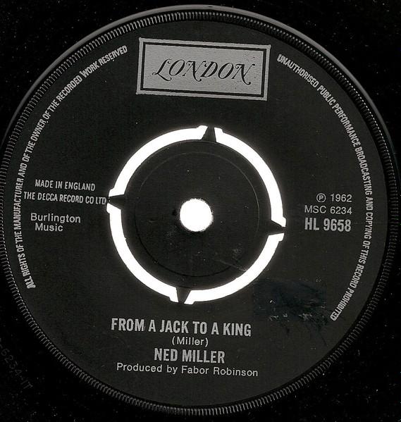 

7inch Record NED MILLER - From A Jack To A King HL9658 London Records UK Rock Used