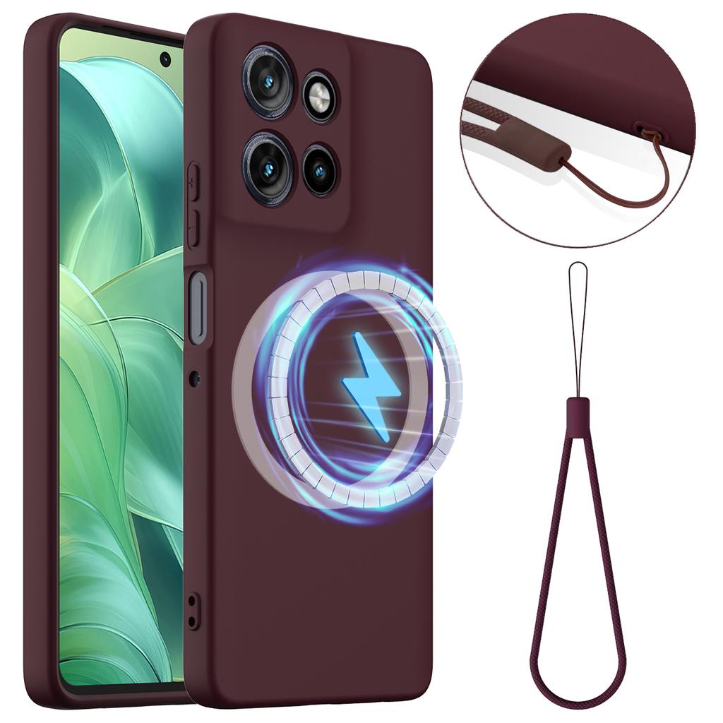 For Motorola Moto G Power (2025) Magnetic Case Anti-Drop Liquid Silicone Phone Cover