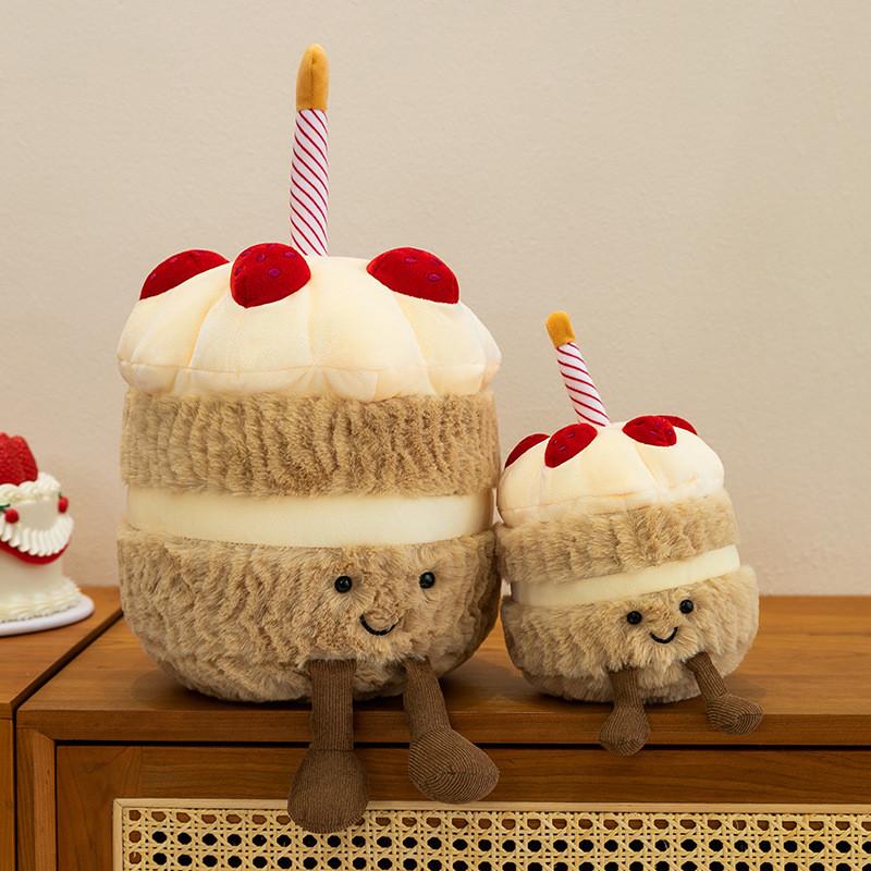 Giocattolo Torta Fragola Peluche Con Imbottitura Morbida in Cotone PP Per Bambini e Ragazze Idee Regalo
