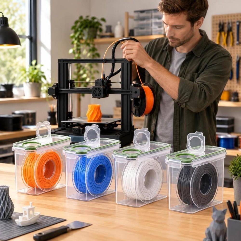 4Pcs Waterproof 3D Printing Filament Container Moisture Proof Filament Organizer  Universal