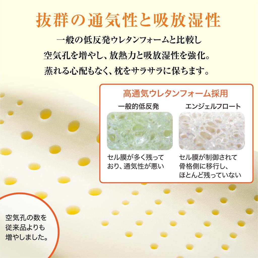 Nishikawa Angel Float Gently Supporting Pillow Height Normal Fluffy All Year Round Air Holes Increase Breathability Sleep Suitable for Back and Side