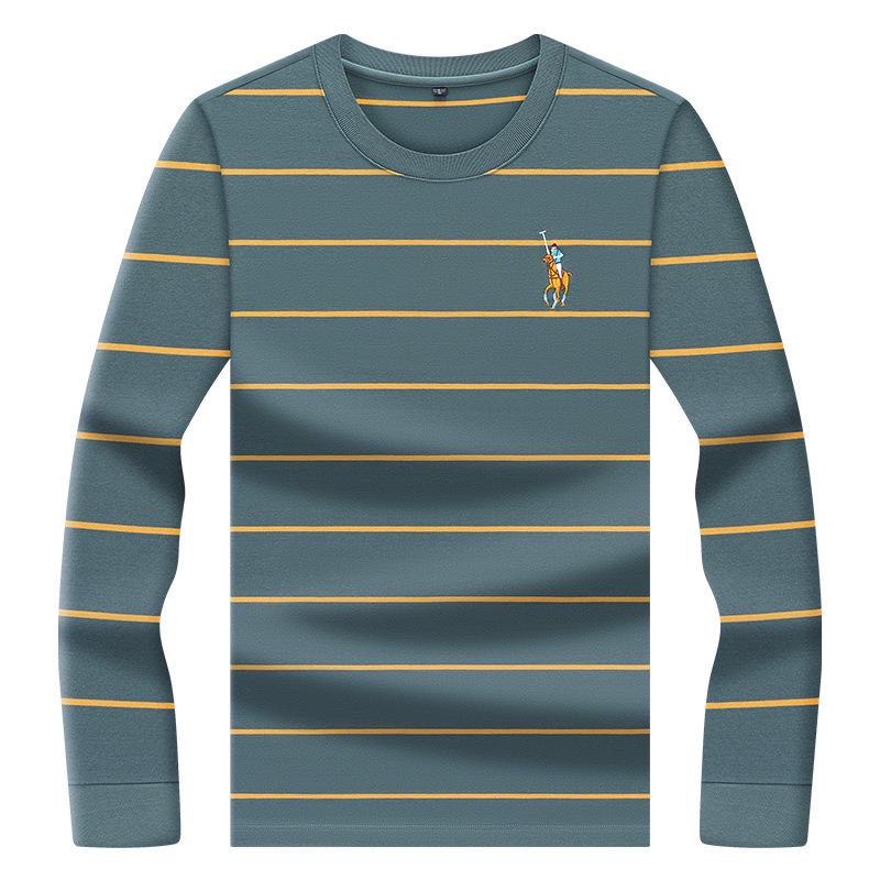 

Paul Brand Embroidered Striped Polo Shirt, 100% Cotton, Long-Sleeved, for Men - Ideal for Spring and Fall L for 125-140 lbs