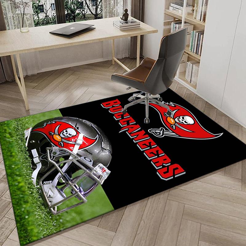 Tampa Bay Buccaneers Helm Bereichsteppich für Büro, Stuhlmatte, Dekorativer Teppich Wohnzimmer Matte, Große Größe Fan Geschenke Weihnachtsgeschenke