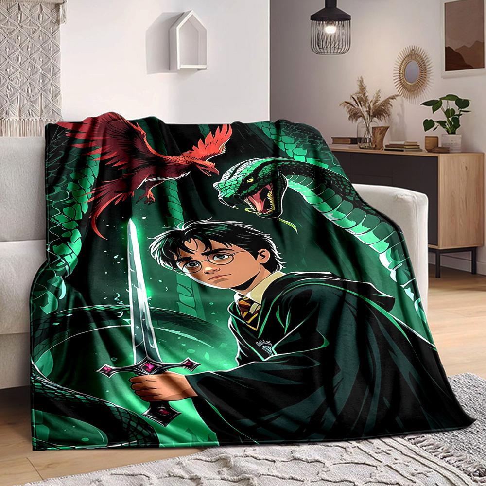 1pc Harry Potter Flannel Blanket, Soft Skin Friendly with Digital Printing, Various Sizes Available for Family, Friends, Birthday