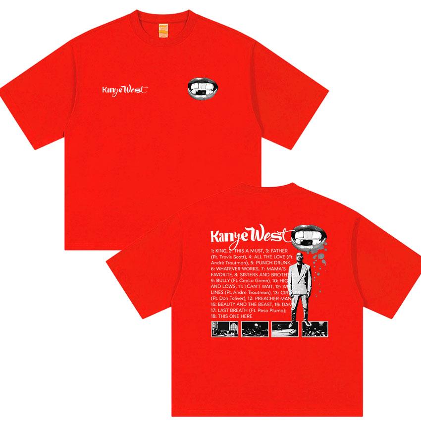 Rapper Kanye West Tour Album 2026 Graphic T Shirts Mens Vintage Fashion Oversized Cotton Tshirt Hip Hop Street Clothing Tshirt S