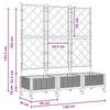 Planters with Trellis and Wheels 3 Pieces Black PP