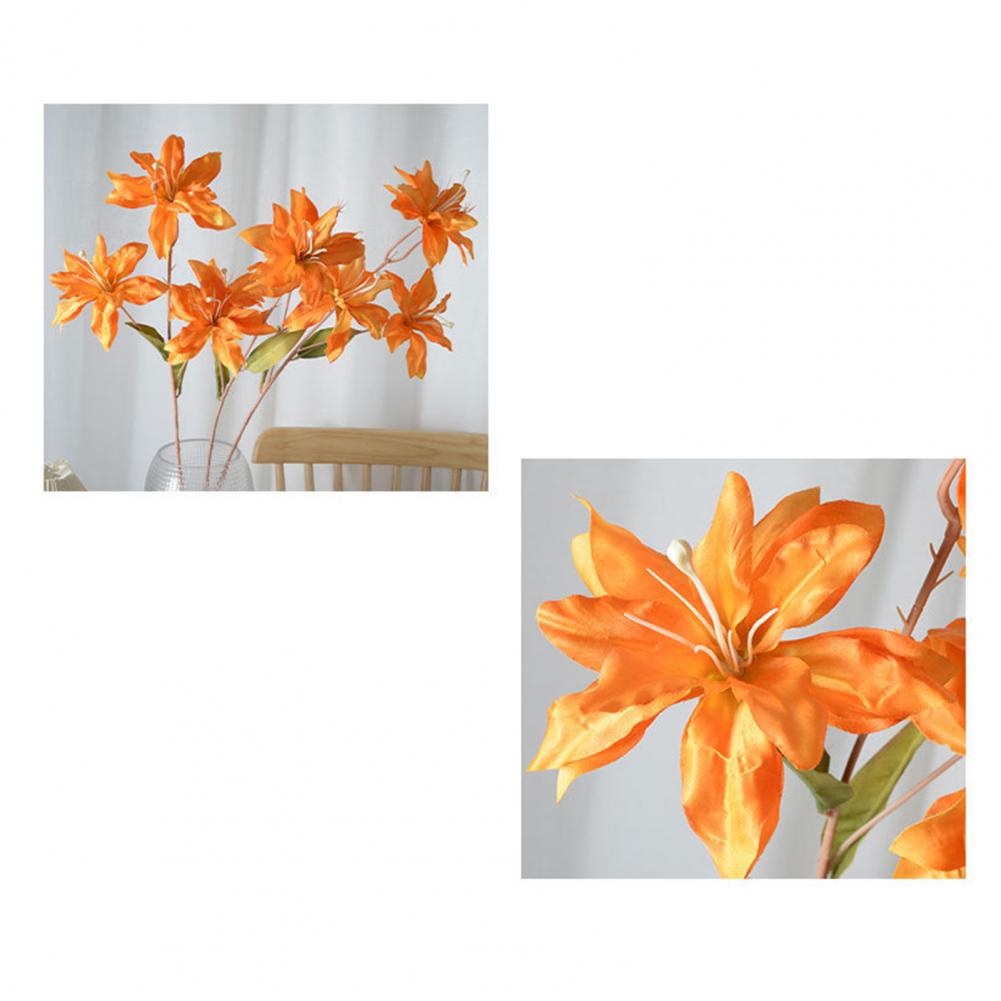 Fiori di Giglio Artificiali a 3 Teste 80cm Fiori Pieni Fiori Finti Real Touch Mazzi di Fiori Per Decorazioni Matrimoni Feste Centrotavola per Casa
