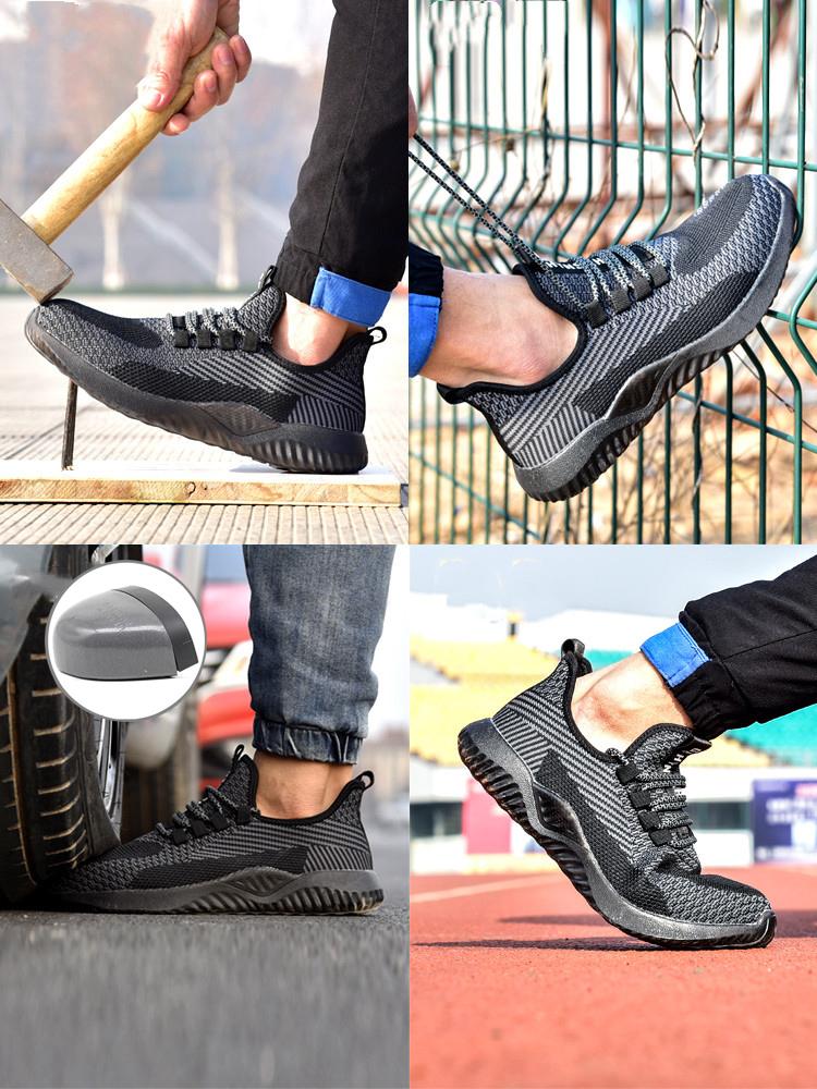 Sicherheitsschuhe für Herren, atmungsaktiv, leicht, schützend, bruch- und durchstichfest, Arbeitssicherheitsstiefel, ölbeständige Turnschuhe