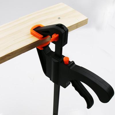 Mini abrazadera F de 4 pulgadas para carpintería, localizador de nailon, abrazadera rápida para tablero de madera, abrazadera fija de metal, juego de herramientas manuales, 1/5 unidades
