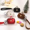 Kawaii Mini Bag Keychain PU Leather Small Handbag Coin Purses Keyring Headphone Bag Women Car Purse Pendant Keyholders Gift